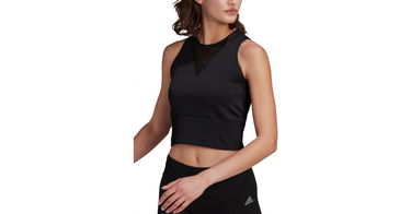 Tielko adidas Originals Run Fast AEROKNIT Crop Tank Top Čierna | h57772, 1