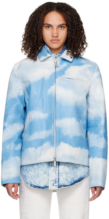 Vetrovka VETEMENTS VTMNTS Sky Puzzle Leather Jacket Modrá | VL14JA100S, 0