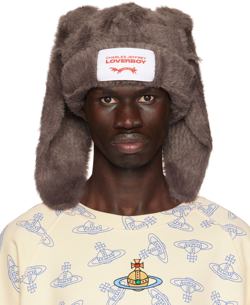 Kulicha Charles Jeffrey Loverboy Brown Fluffy Chunky Rabbit Beanie Hnedá | 42130602