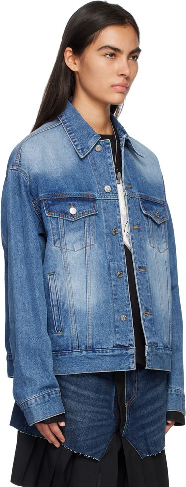 Bunda We11done Printed Denim Jacket Modrá | WD-DJ1-23-915-U-BL, 1