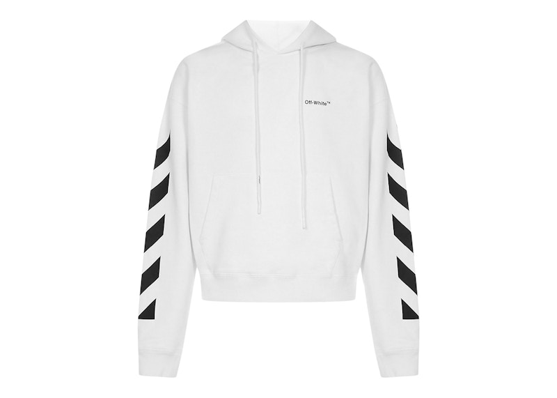 Mikina Off-White Diagonal Helvetica Oversized Hoodie Biela | OMBB037C99FLE0010110, 0
