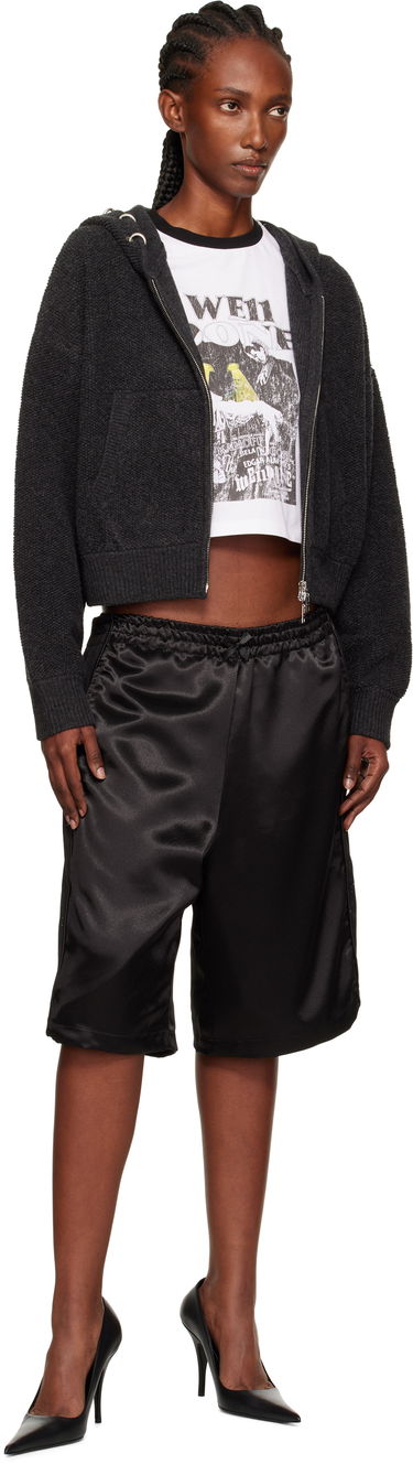 Mikina We11done We11done Cashmere Knit Zip-Up Hoodie Šedá | WD-KJ2-25-641-W-CH, 3