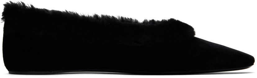 Oblečenie TOTEME TOTEME Fleece Edge Velvet Ballerina Flats Čierna | 251-WAS0183-FB0361