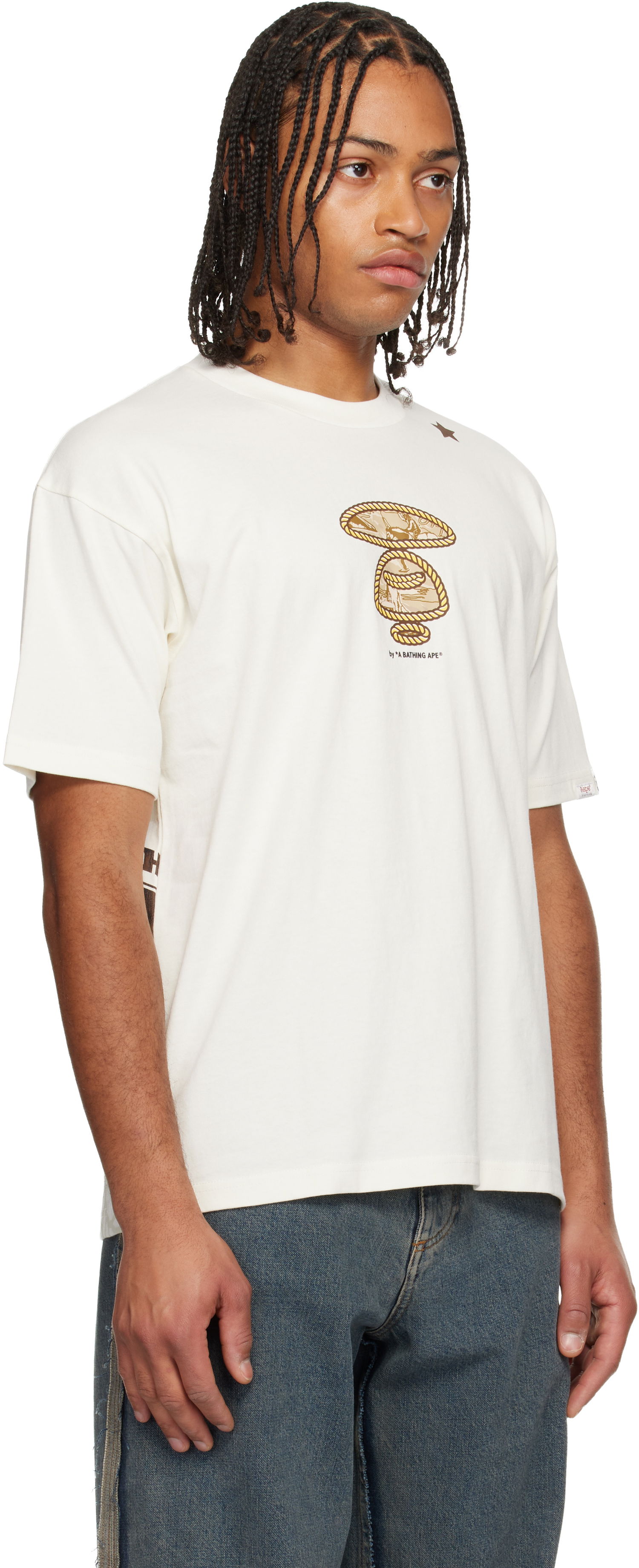 Tričko AAPE by A Bathing Ape Rope Ape Head Graphic Short Sleeve T-shirt Biela | AAPTEM1623XXNIVX, 1