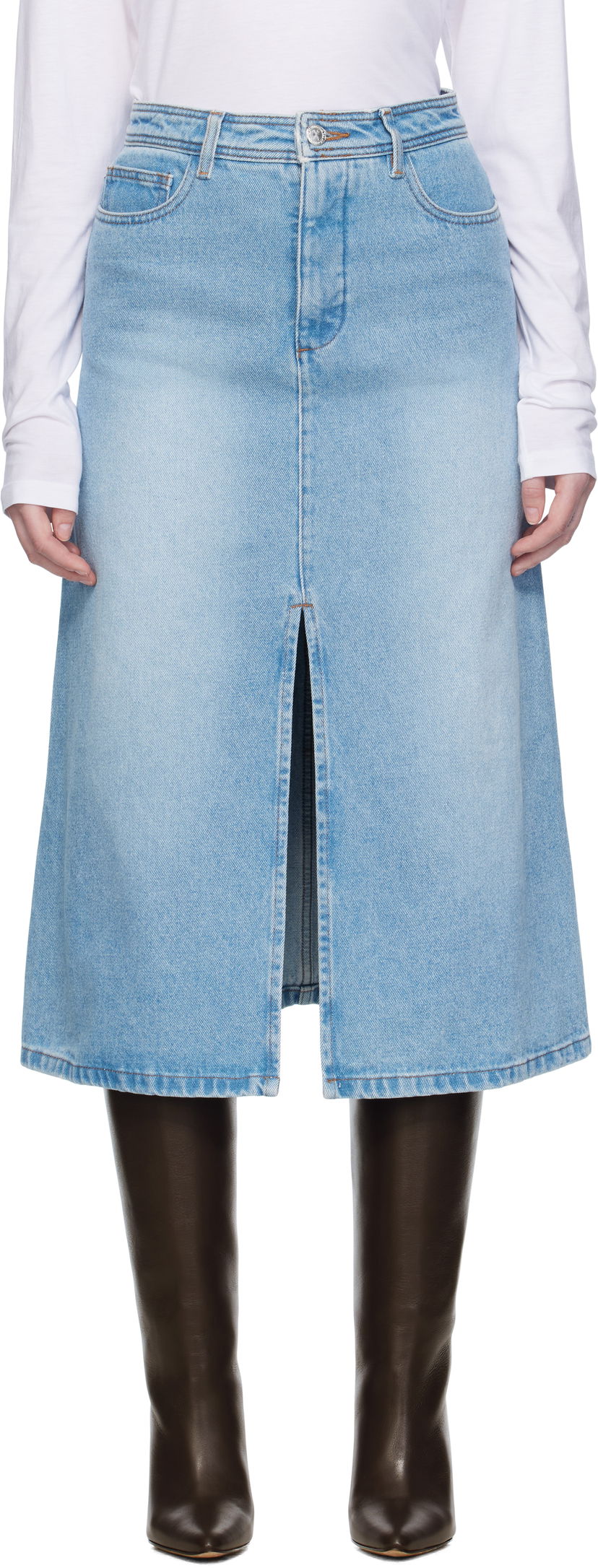 Sukňa A.P.C. A.P.C. Georgia Denim Midi Skirt Modrá | COHIC-F06423