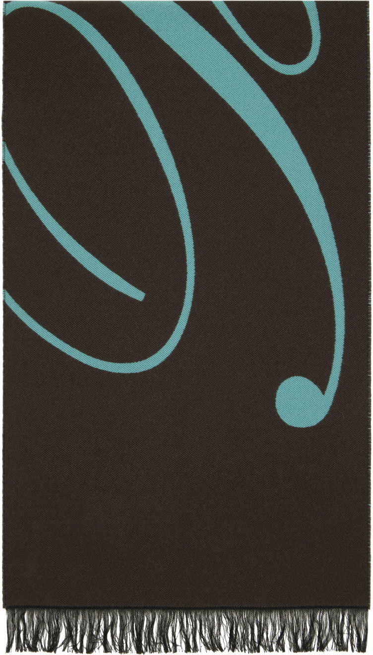 Šál Burberry Logo Wool Silk Scarf Gray / Blue Šedá | 8079175, 0