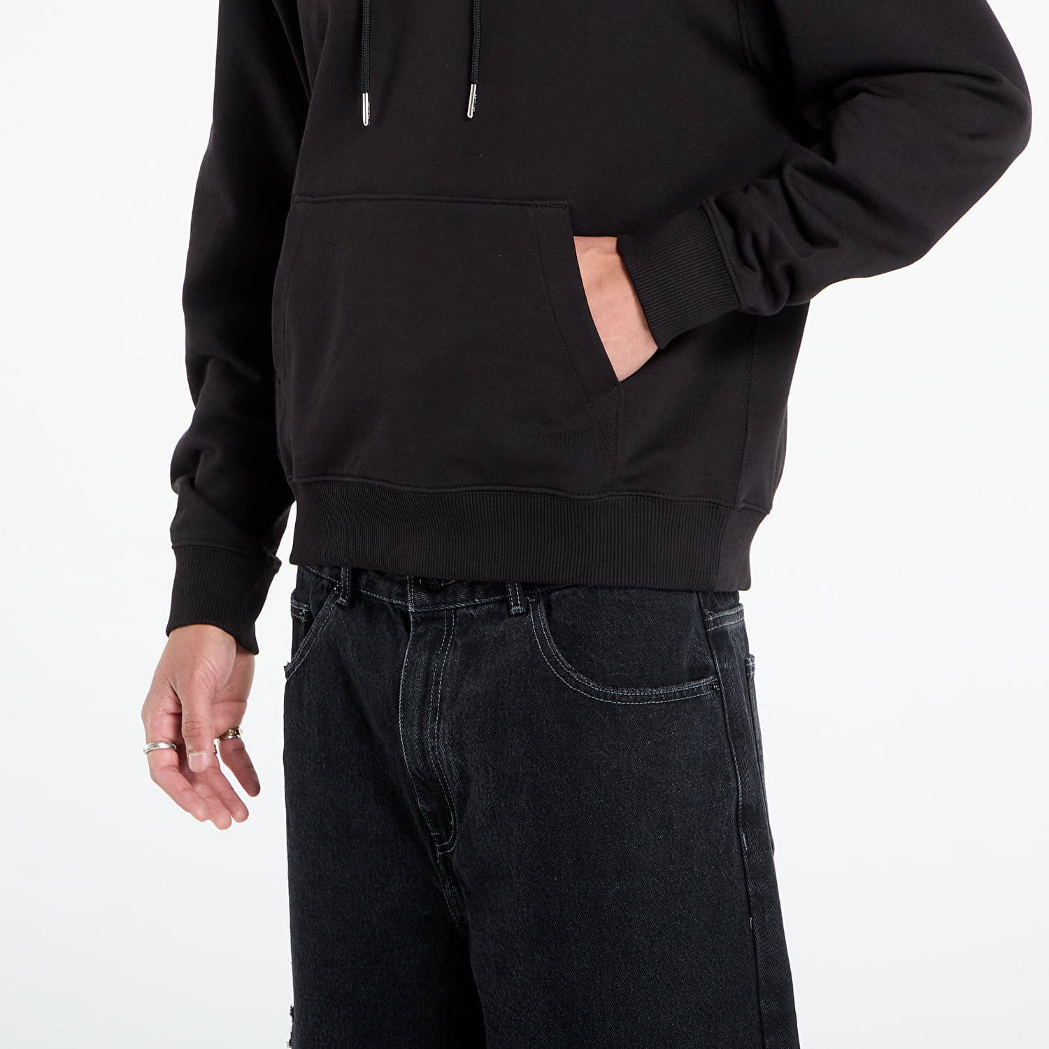 Mikina CALVIN KLEIN Calvin Klein Jeans Men's Terry Hoodie Čierna | LV04RD258G UB1, 1