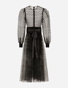 Dolce & Gabbana Calf-Length Mesh Dress with Belt