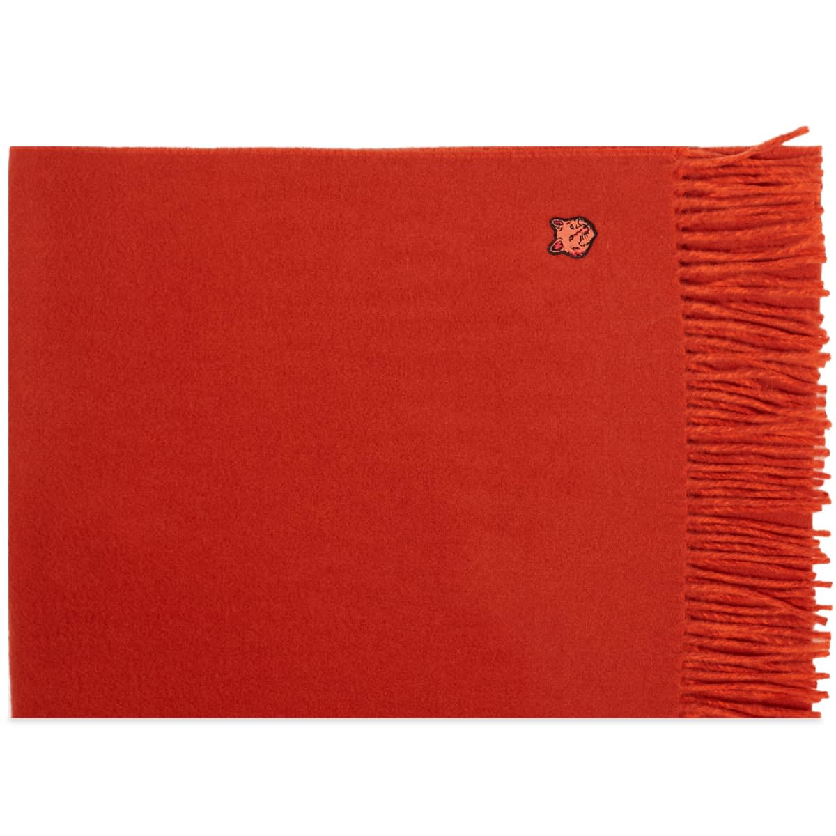 Šál MAISON KITSUNÉ Fox Head Patch Wool Scarf Červená | LM06201WA0018-M669, 0