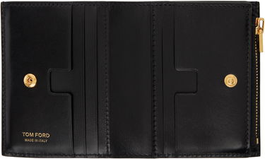 Peňaženka Tom Ford Tom Ford Palmellato-Effect Compact Leather Wallet Čierna | S0485-LCL056X, 2