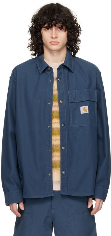 Košeľa Carhartt WIP Workwear Button-Up Shirt Jacket Modrá | I033443, 0