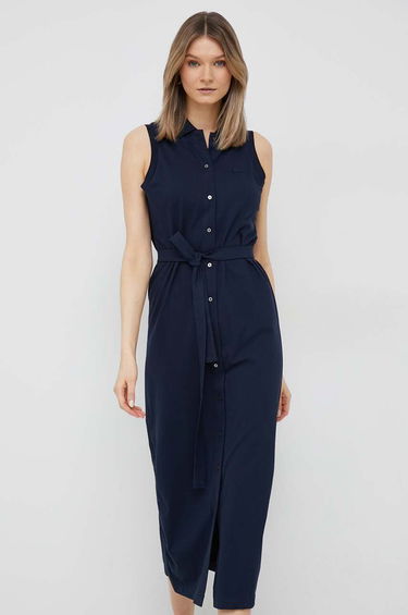 Šaty Lacoste Stretch Cotton Piqué Polo Dress Navy | EF1107, 0
