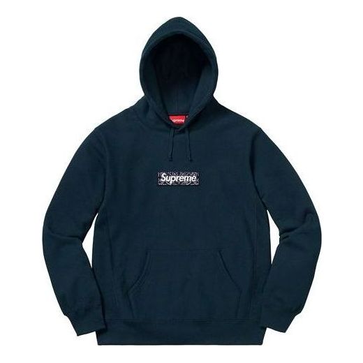 Mikina Supreme Bandana Box Logo Hoodie Navy | SUP-FW19-10827