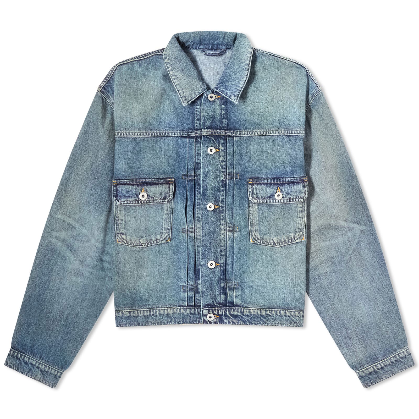 Stone Bleach Trucker Jacket Stone Dirty Blue Denim