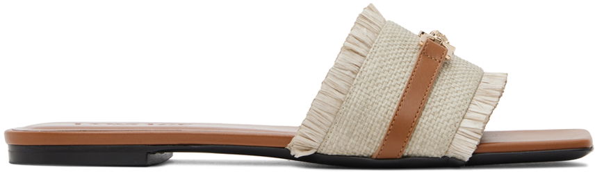 Versace Fabric & Calf Leather Sandals