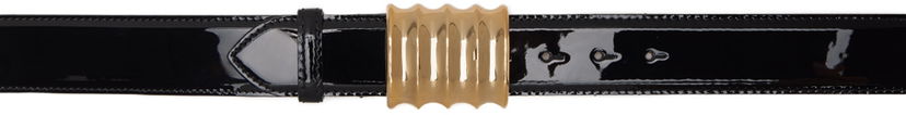 Opasok Khaite 'The Medium Julius' Patent Leather Wavy Buckle Belt Čierna | 9996-764
