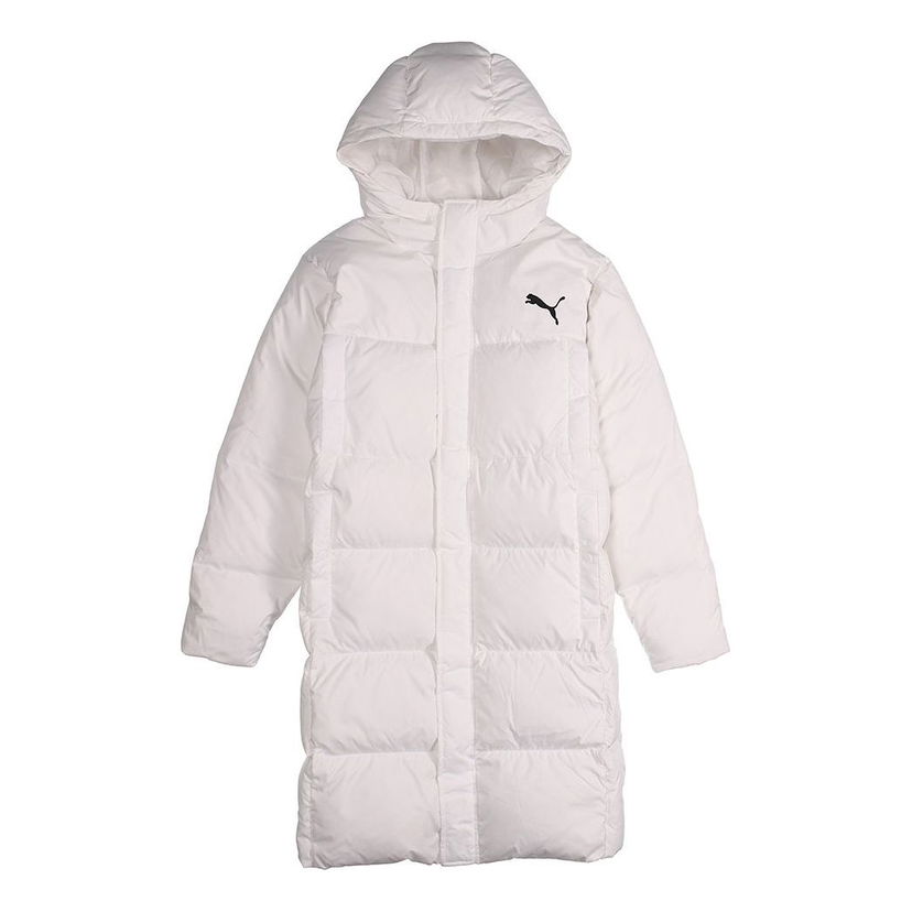 Prešívaná bunda Puma Long Padded Sportswear Jacket Biela | 581642-02