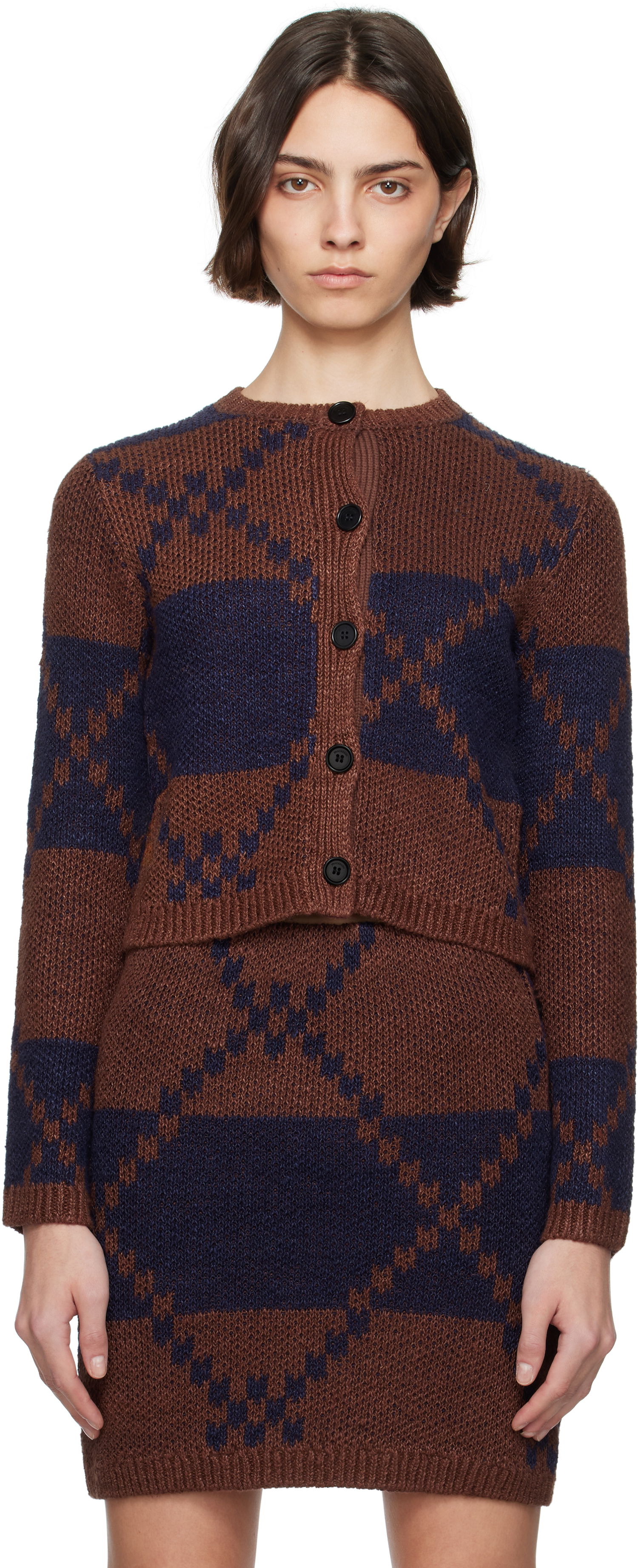 Sveter JW Anderson JW Anderson Fairisle Knit Cardigan Hnedá | KW1411-YN0439, 0