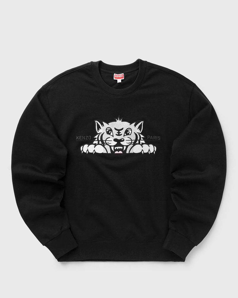 Mikina KENZO Happy Tiger Embroidered Sweatshirt Čierna | FF65SW2654MF.99J