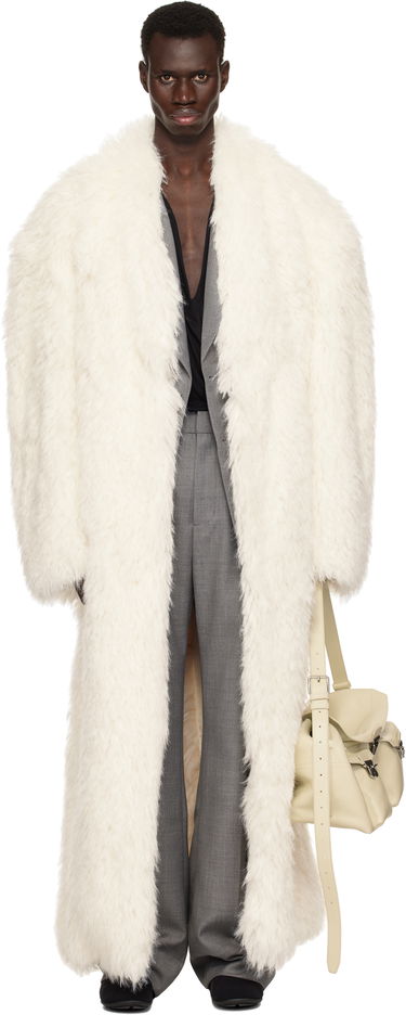 Kabáty Entire Studios Entire Studios Chrysalis Faux-Fur Coat Biela | ES2688FR, 0