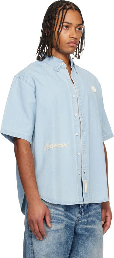 Košeľa AAPE by A Bathing Ape 'AAPENOW' Short Sleeve Shirt Modrá | AAPSRM8515XXNBLL, 1