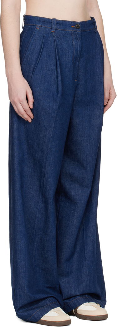 Džínsy A.P.C. Pleated Wide-Leg Jeans Modrá | COHMJ-F08510, 1