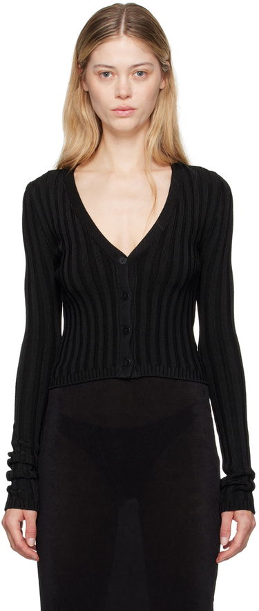 Sveter GUIZIO Guizio Slinky Rib Knit Cardigan Čierna | P24108S023, 0