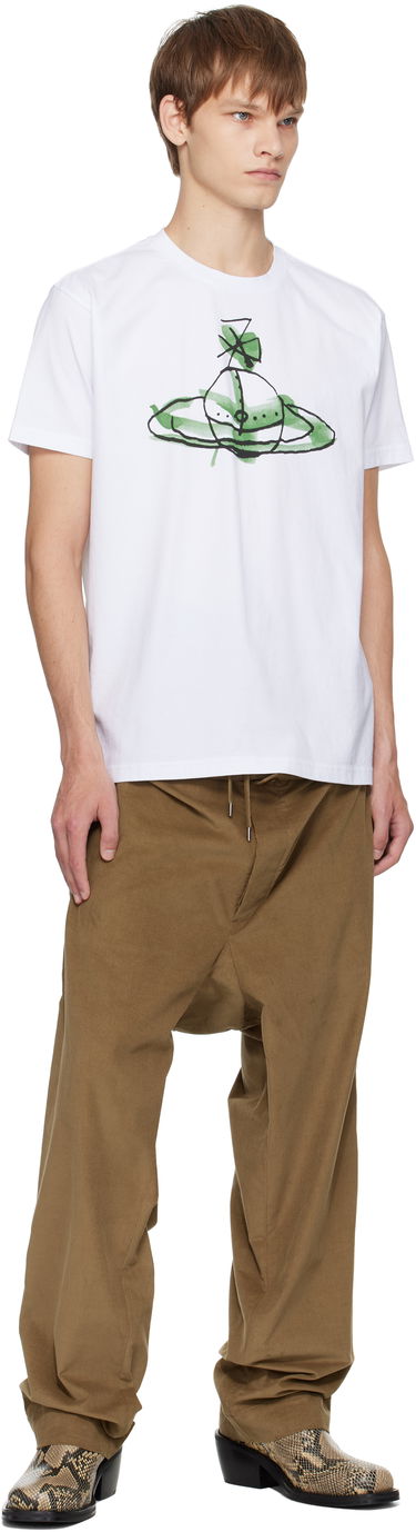 Tričko Vivienne Westwood Vivienne Westwood Classic T-Shirt with Green Orb Print Biela | 3G01003W-J001M-, 3