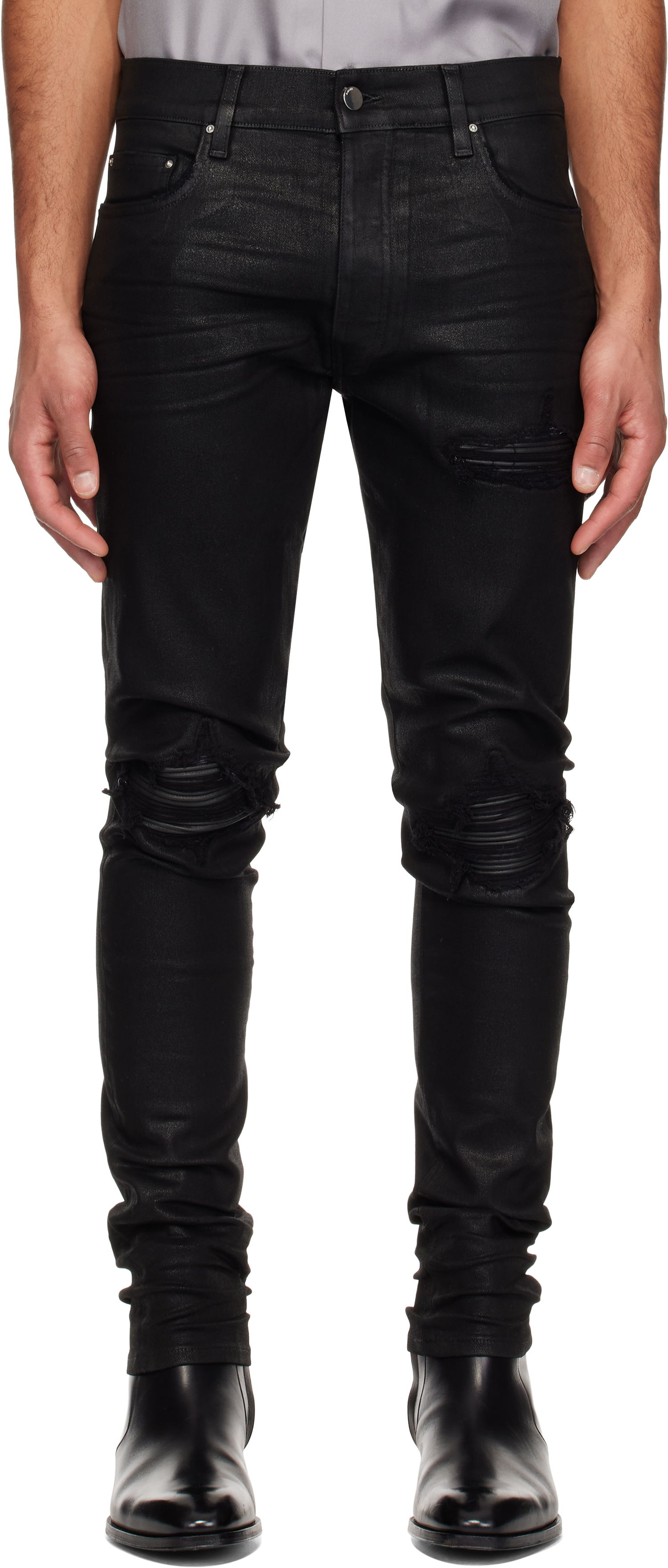 Džínsy AMIRI AMIRI MX1 Waxed Denim Jeans Čierna | AMDNSY1113, 0