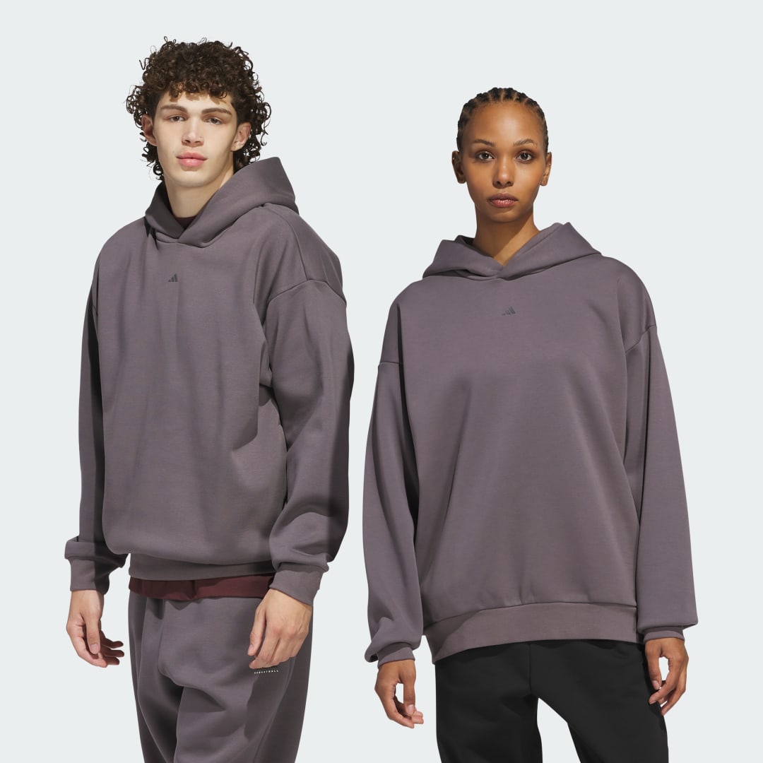 Mikina adidas Performance Basketball Fleece Hoodie Fialová | JL6873, 0