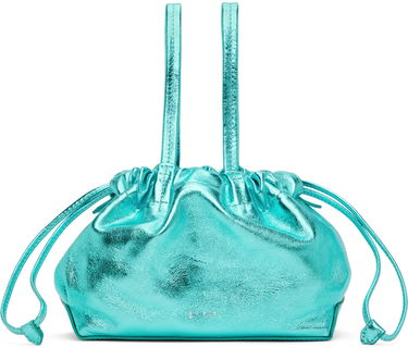 Kabelka BY FAR BY FAR Malmo Mini Metallic Leather Drawstring Bag Tyrkysová | 23SSMLMOAQAMED, 0
