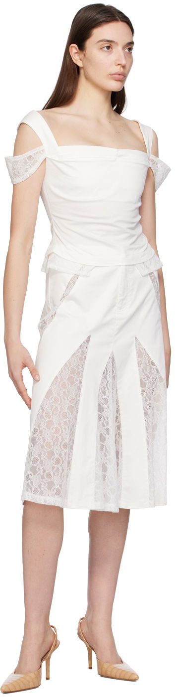 Sukňa Miaou Miaou Renata Lace-Trim Tank Top Biela | 7133SPSDOV, 3