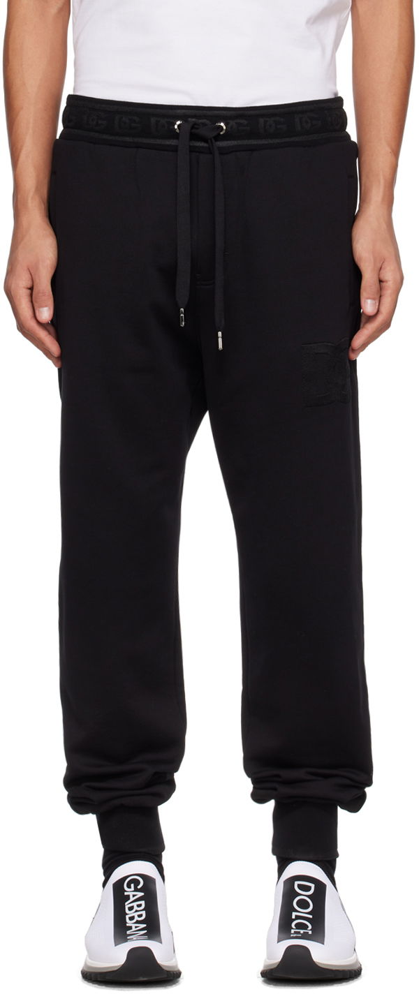 Black 'DG' Lounge Pants