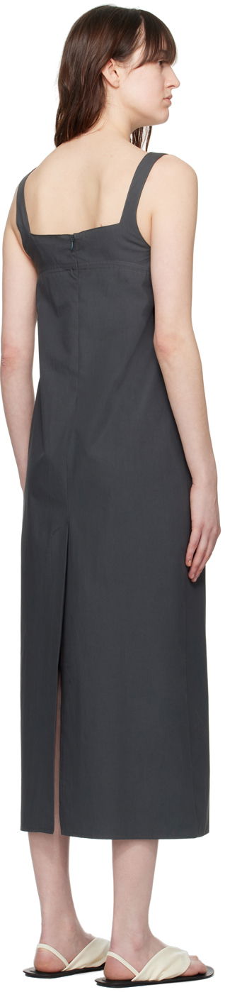 Šaty Loulou de Saison Loulou de Saison Makeen Midi Dress Šedá | MAKEEN, 2