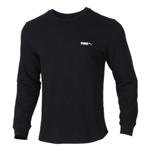 Sveter Puma Puma Logo Round Neck Pullover Čierna | 582676-01