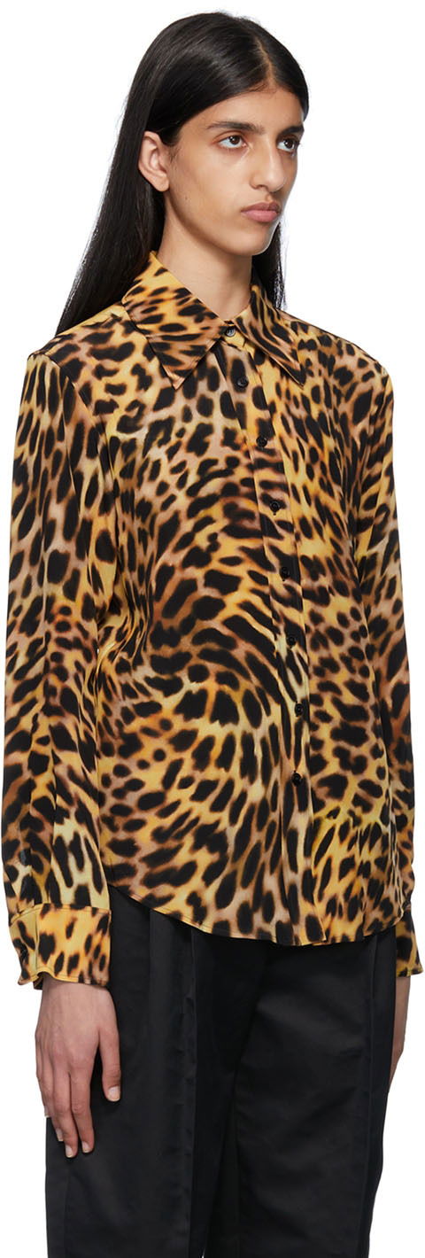 Košeľa Stella McCartney Stella McCartney Leopard Print Silk Shirt Žltá | 6200163AS200, 1