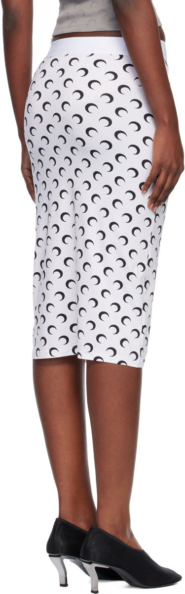 Sukňa Marine Serre Marine Serre Moon Printed Jersey Knee Length Midi Skirt Biela | WSK123ACJER0001, 2