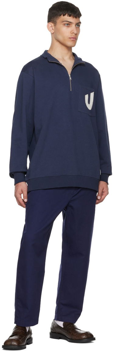 Mikina YMC Umbro Edition Quarter-Zip Sweatshirt Navy | UMJM0646-OGK, 3