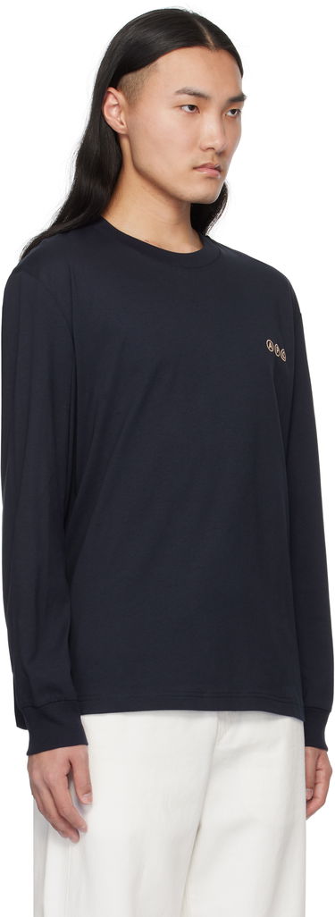 Tričko A.P.C. Long Sleeve Adresse T-Shirt Navy | COHBM-M26438, 4