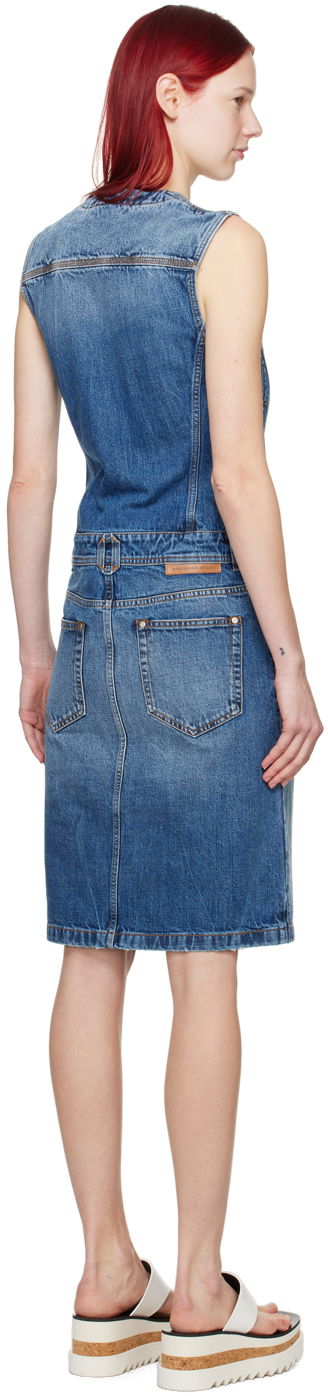 Paneled Denim Midi Dress