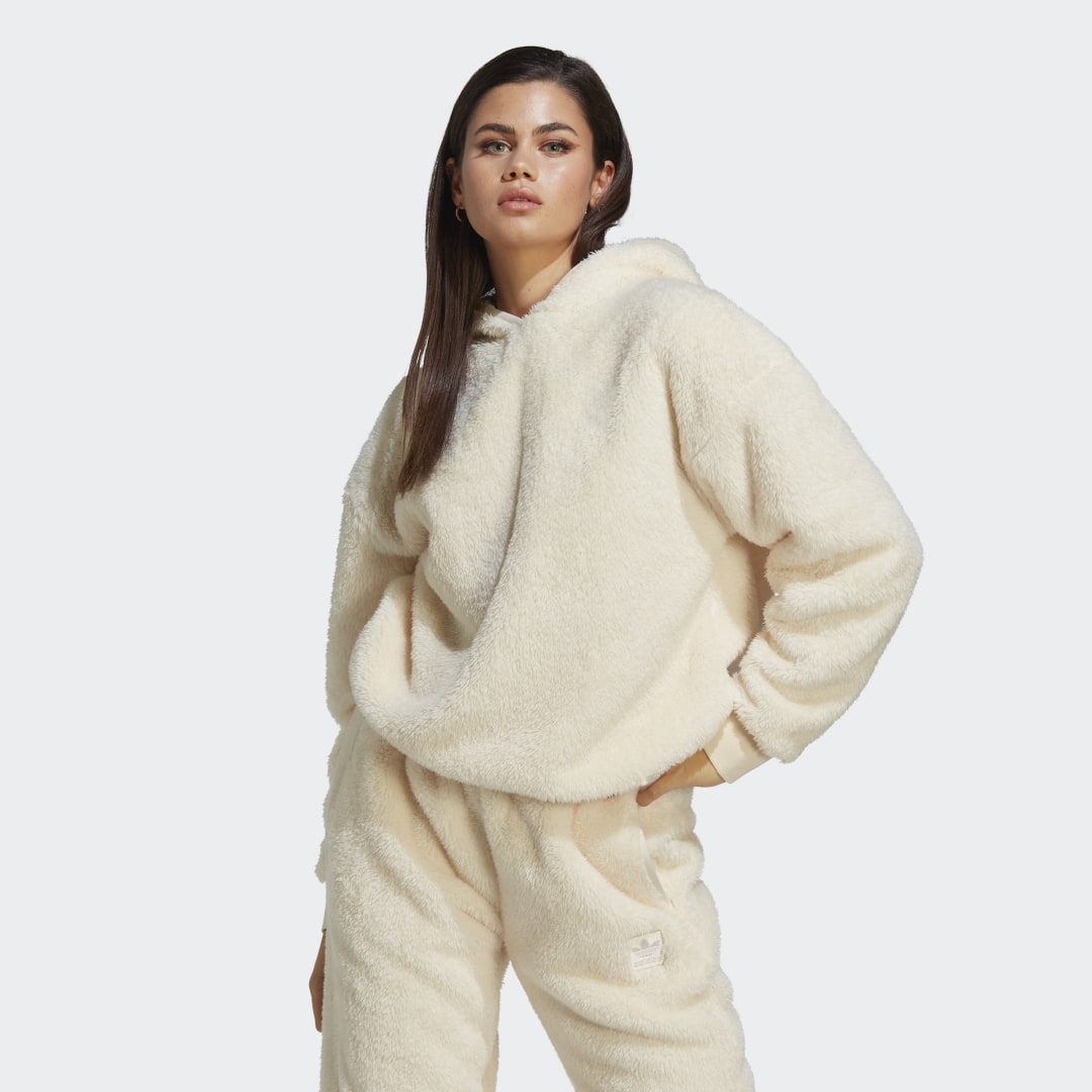 Mikina adidas Originals Essentials+ Fluffy Teddy Hoodie Béžová | IC2254, 0