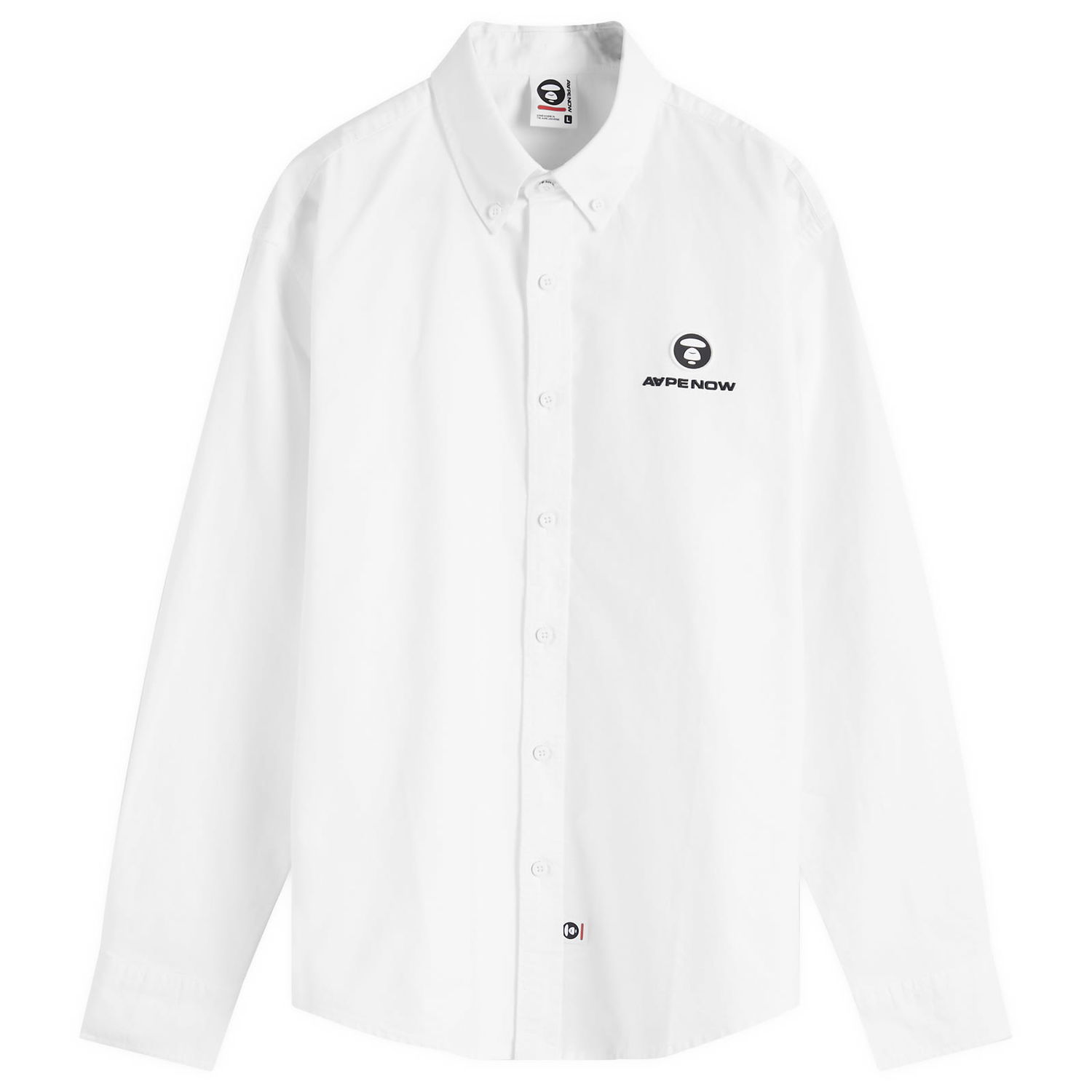 Košeľa AAPE by A Bathing Ape AAPE Now Oxford Shirt, Size Large Biela | AAPSTM8495XXNWHX, 1
