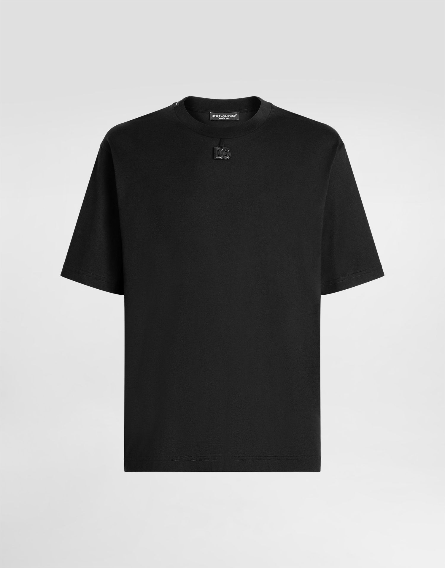 Tričko Dolce & Gabbana Dolce & Gabbana Cotton T-shirt With Patch Čierna | G8PN9ZG7PXSN0000, 0