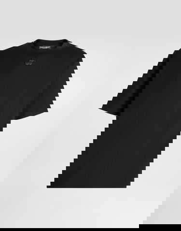 Tričko Dolce & Gabbana Dolce & Gabbana Cotton T-shirt With Patch Čierna | G8PN9ZG7PXSN0000, 0