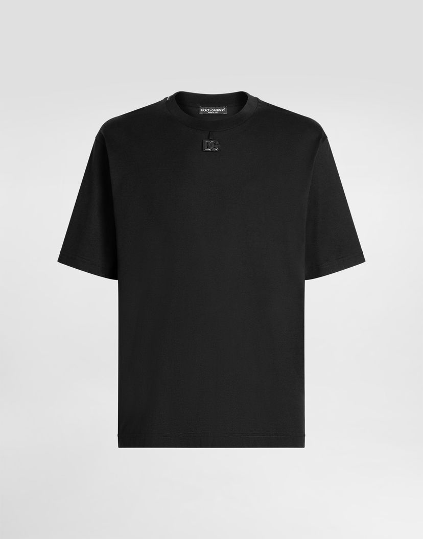 Tričko Dolce & Gabbana Dolce & Gabbana Cotton T-shirt With Patch Čierna | G8PN9ZG7PXSN0000