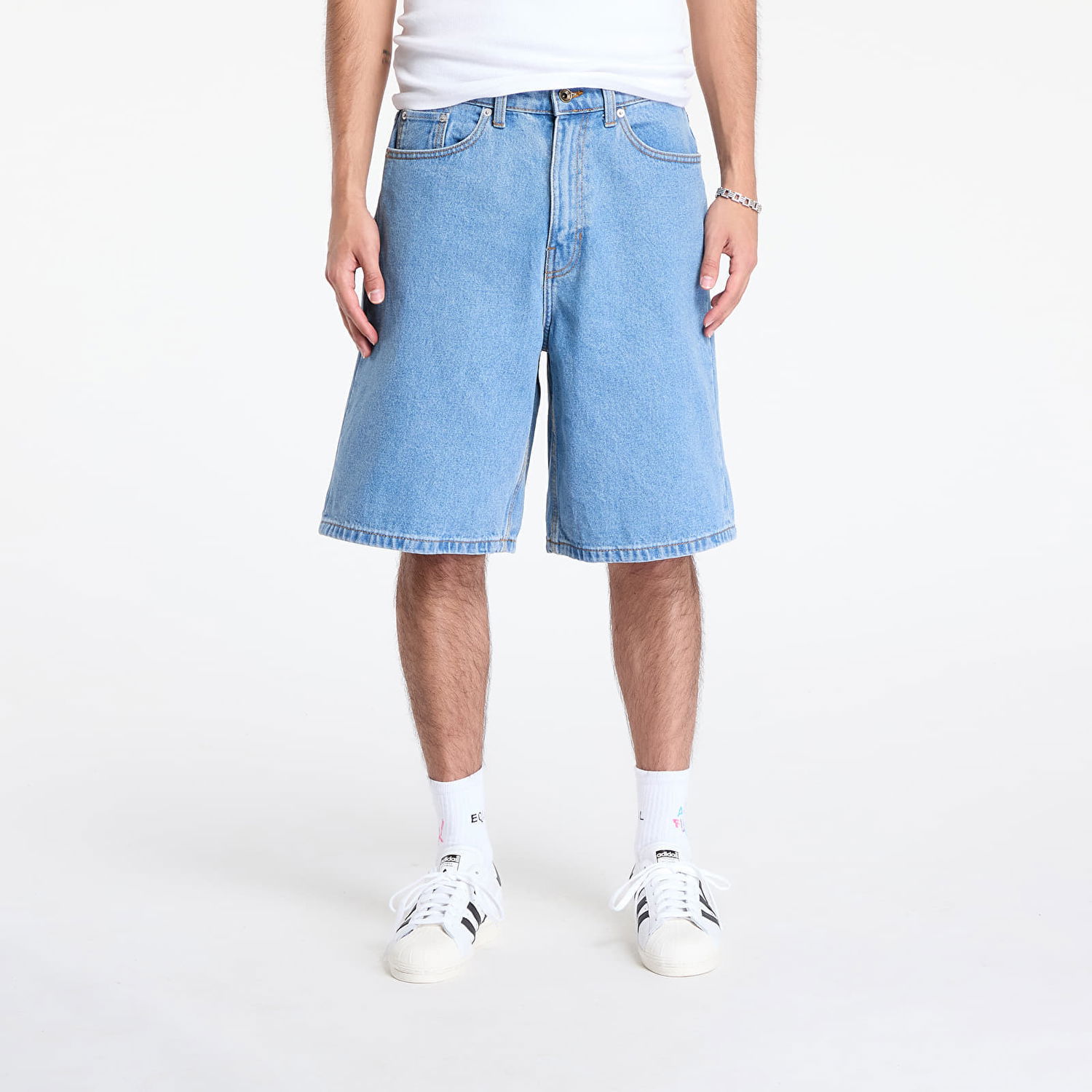 Šortky Vans Check-5 Baggy Denim Shorts 38 Modrá | VN000C9VCDX1, 0