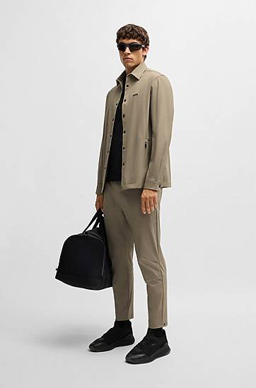 Košeľa BOSS BOSS Relaxed Fit Water-Repellent Stretch Overshirt Zelené | 50533265, 1