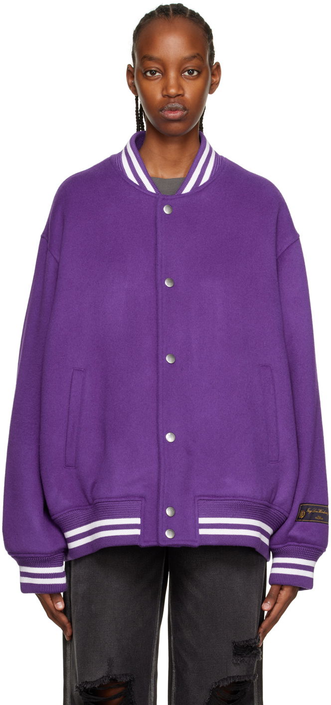 Bomber bunda We11done We11done Oversized Bomber Jacket Fialová | WD-JP3-22-029-U-PP, 0