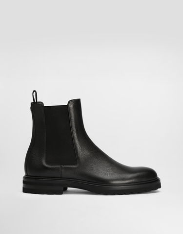 Doplnky Dolce & Gabbana Dolce & Gabbana Grainy Calfskin Chelsea Boots Čierna | A60606A9P4580999, 0