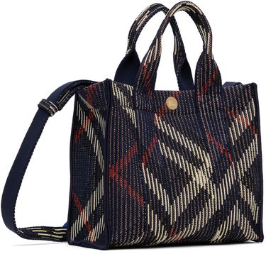 Tote bag Burberry Burberry Mini Check Knitted Tote Bag Modrá | 8103292, 2